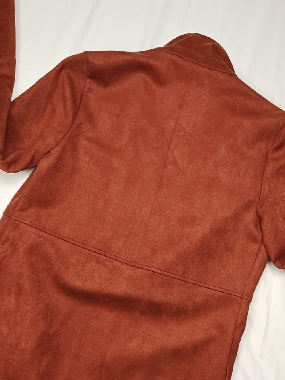 Premise Women's Rust Faux Suede Blazer Longcoat Size Medium NWT - Picture 9 of 9